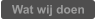 Wat wij doen
